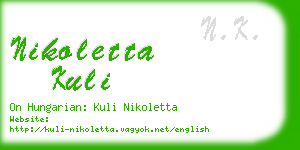 nikoletta kuli business card